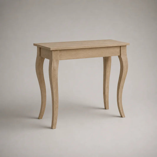 Tavolo consolle rettangolare in legno massello rovere chiaro 120 x 40 x 75 cm